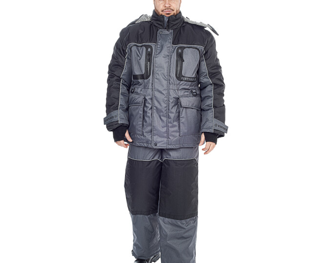 Костюм зимний «ПОЛЮС — LUX» (цвет Серый/Чёрный) р.60-62 рост 182-188 - изображение 1 