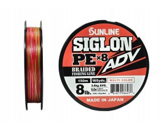 Плетеный шнур Sunline SIGLON ADV x8 Multi Color 150m #0.8/10lb (0.153mm) - изображение 1 