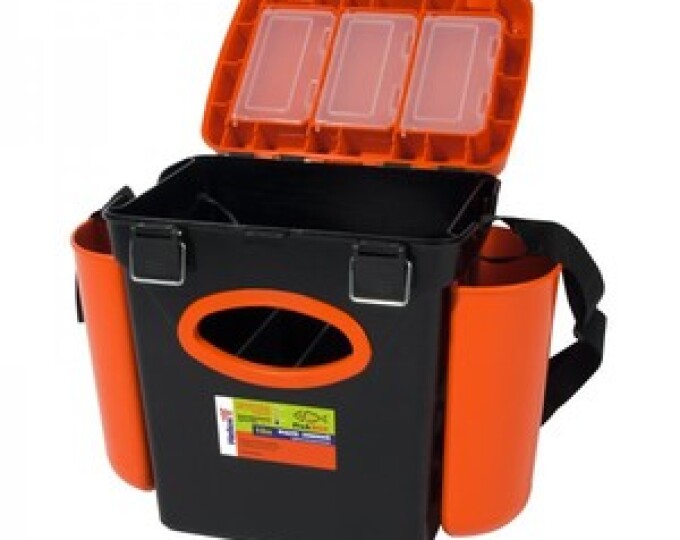Ящик Helios FishBox (с боковыми карманами, объем 10л) цвет Оранжевый - изображение 1 