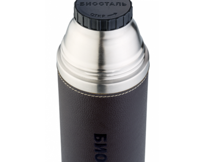 Термос TM «BIOSTAL» серия «ОХОТА» (узкое горло/пробка без кнопки/кожаная вставка) 500мл - изображение 1 