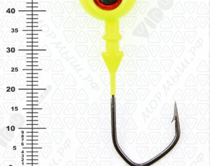 Джиг крашеный ШАР 20гр. (крючок VD-079 №3/0) (3шт.) цвет 02 (желтый) - изображение 3