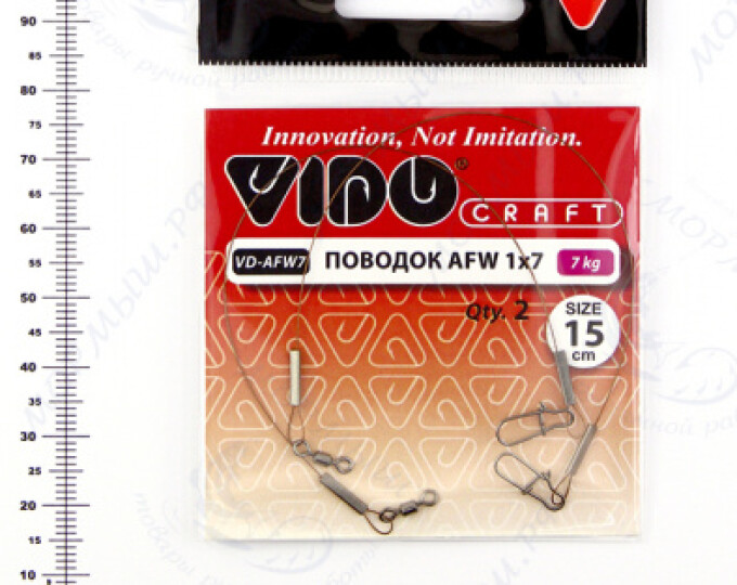 Поводок VD-AFW-1×7 (15см, ф0,25мм, 7кг) (2шт.) - изображение 1