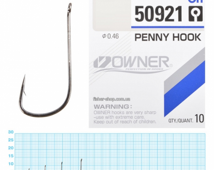 Крючок Owner (50921) «Penny Hook» №08 (10шт.) - изображение 1 