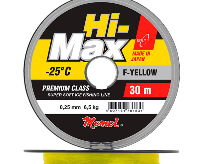 Леска Momoi Hi-Max F-Yellow 0,16мм (2,9кг) 30м (флуоресцентная) - изображение 1 
