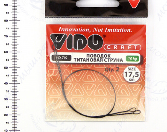 Поводок (титановая струна) VD-TIS (17,5см, ф0,35мм, 10кг) (2шт.) - изображение 1 