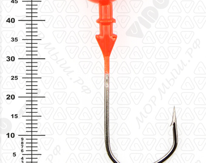 Джиг крашеный ШАР 16гр. (крючок VD-079 №4/0) (3шт.) цвет 01 (красный) - изображение 3