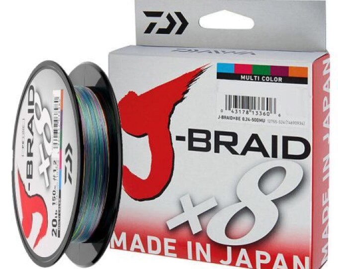 Леска плетёная Daiwa J-Braid X8 150м 0,22мм (Multicolor) - изображение 1 