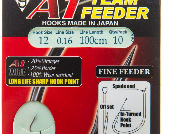 Готовый поводок Gamakatsu «A1 Team Feeder Fine Feeder» №12 (100см, 0,14) - изображение 1 