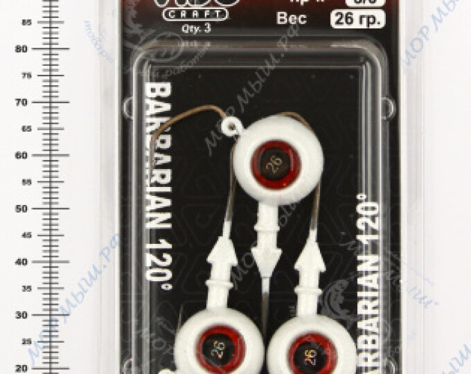 Джиг крашеный ШАР 26гр. (крючок VD-079 №3/0) (3шт.) цвет 05 (белый) - изображение 2