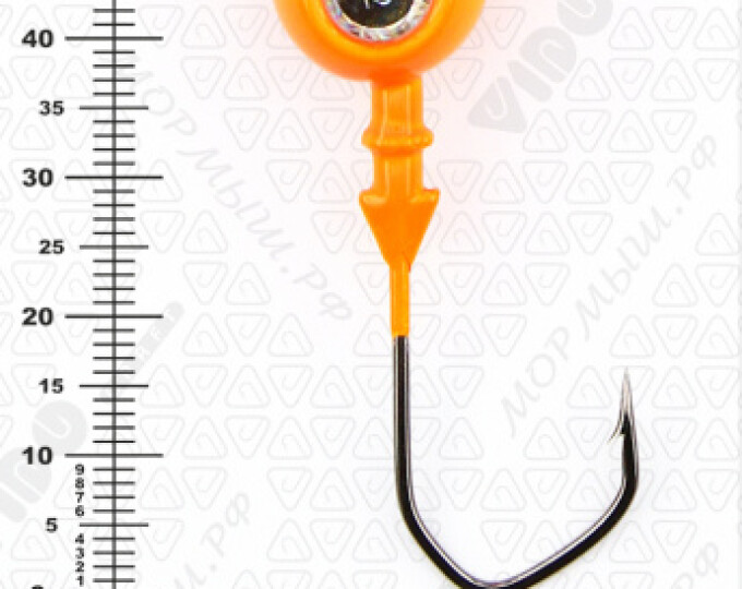 Джиг крашеный ШАР 22гр. (крючок VD-079 №3/0) (3шт.) цвет 03 (оранжевый) - изображение 3