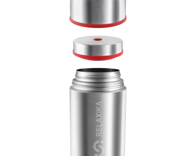 Термос для еды Relaxika 301 в термочехле (1,0л) стальной - изображение 9