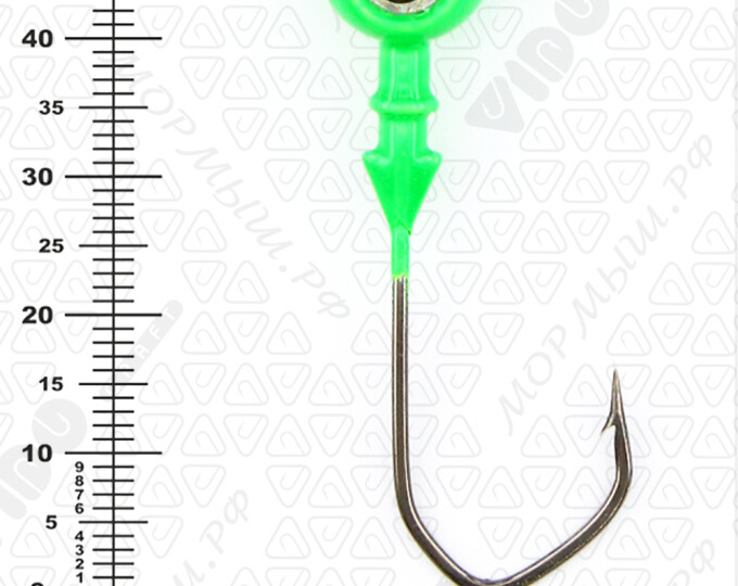 Джиг крашеный ШАР 12гр. (крючок VD-079 №3/0) (3шт.) цвет 07 (зеленый) - изображение 3