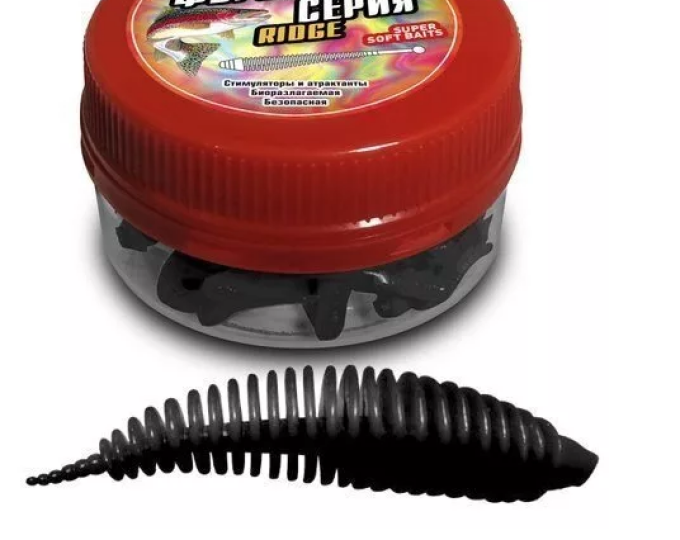 Приманка форелевая DUNAEV DT-MAGGOT-SLIM 50мм-6шт, цвет 701 чёрный - изображение 1 