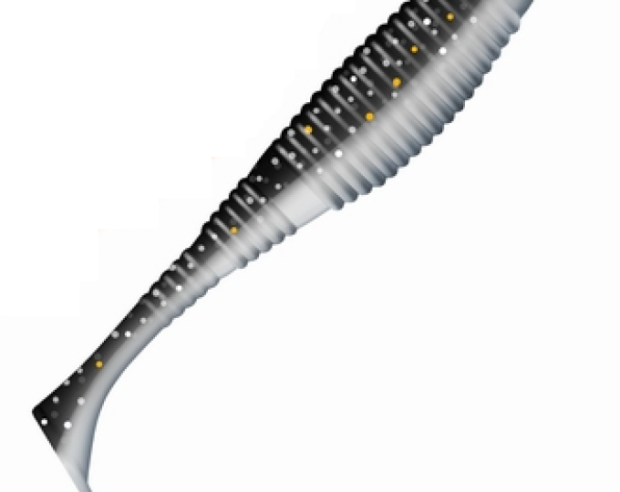 Приманка ZUB-WIBRA 100мм-4шт, (цвет 030) натурал-черный - изображение 1 