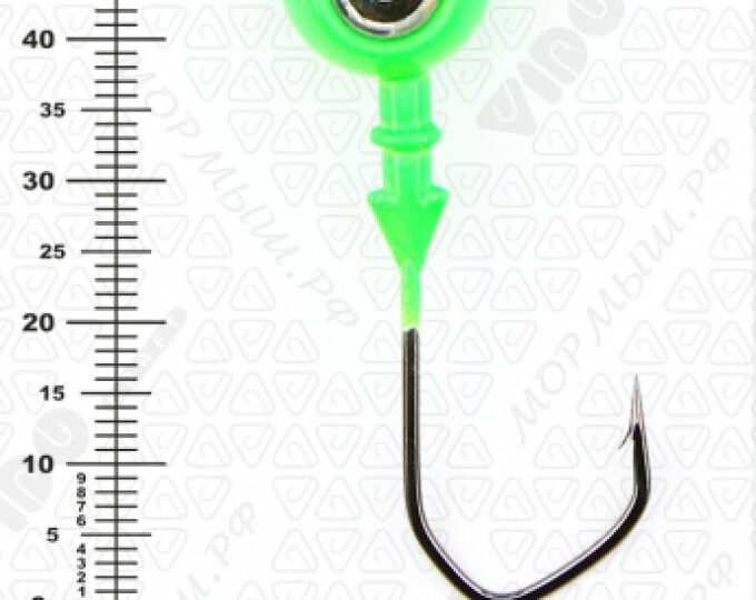 Джиг крашеный ШАР 20гр. (крючок VD-079 №3/0) (3шт.) цвет 07 (зеленый) - изображение 3