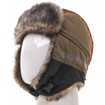 Шапка-ушанка Hunts’Man Siberia (мех Волк, цвет Хаки/Чёрный) р.56-58