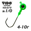Джиг крашеный ШАР  4гр. (крючок VD-079 №1/0) (3шт.) цвет 07 (зеленый) - изображение 1 