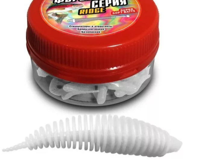 Приманка форелевая DUNAEV DT-MAGGOT-SLIM 50мм-6шт, цвет 801 белый - изображение 1 