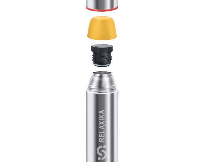 Термос Relaxika 102 (1,2л) 2 чашки, стальной - изображение 12