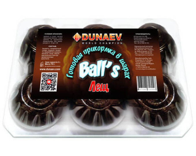 Прикормка DUNAEV BALL’S 0,75кг ЛЕЩ - изображение 1 