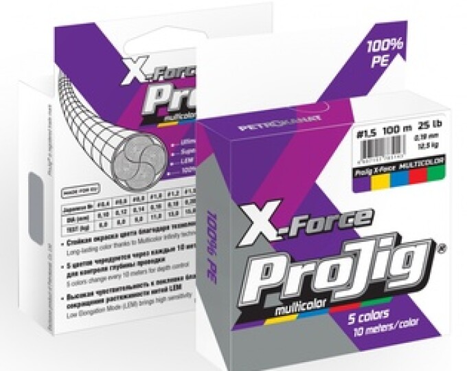 Шнур плетеный ProJig X-Force Multicolor 100м 0,30мм (24кг) - изображение 1 