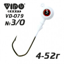 Джиг крашеный ШАР 48гр. (крючок VD-079 №3/0) (3шт.) цвет 05 (белый)