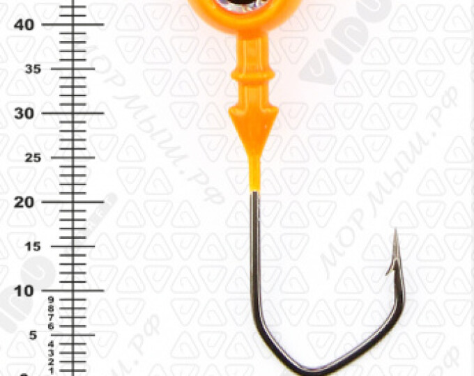 Джиг крашеный ШАР 16гр. (крючок VD-079 №3/0) (3шт.) цвет 03 (оранжевый) - изображение 3