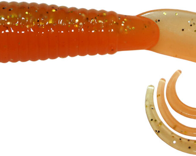 Твистер Kosadaka TRIPLE TAIL 60мм (10шт.) (с разрезным хвостом) цвет ORG - изображение 1 