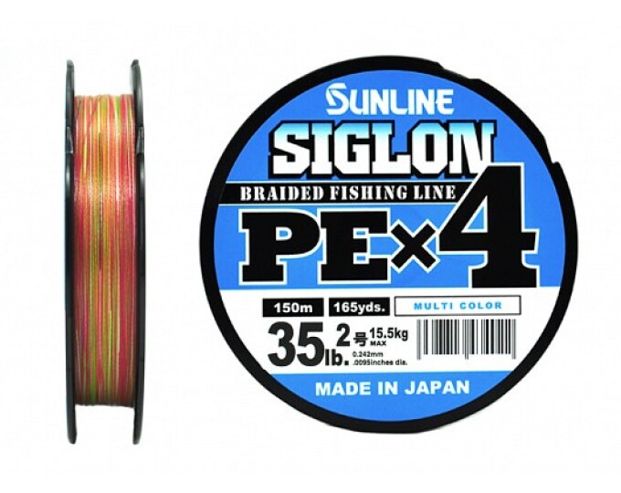 Плетеный шнур Sunline SIGLON PEx4 Multi Color 150m #2.0/35lb (0.242mm) - изображение 1 