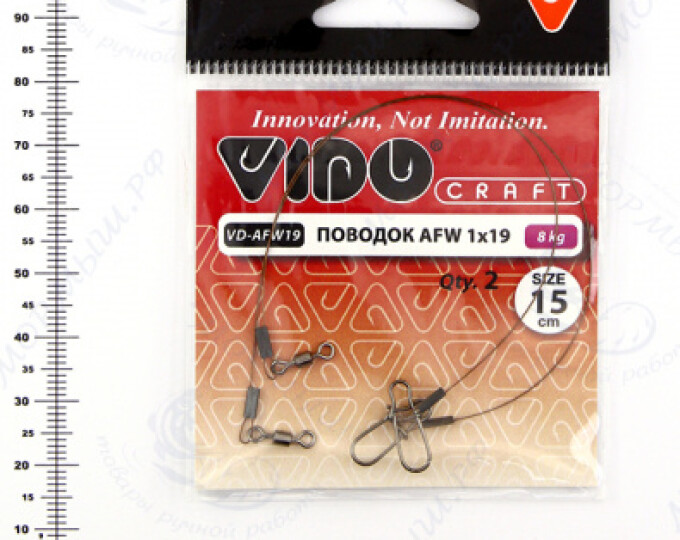 Поводок VD-AFW-1×19 (15см, ф0,25мм, 8кг) (2шт.) - изображение 1 