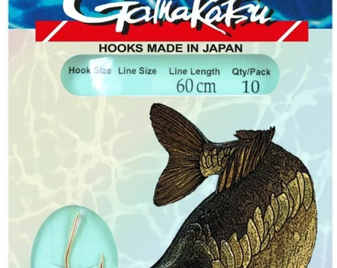 Готовый поводок Gamakatsu «Carp» №08 (60см, 0,25мм) (Hook BKS-3310G) - изображение 1 