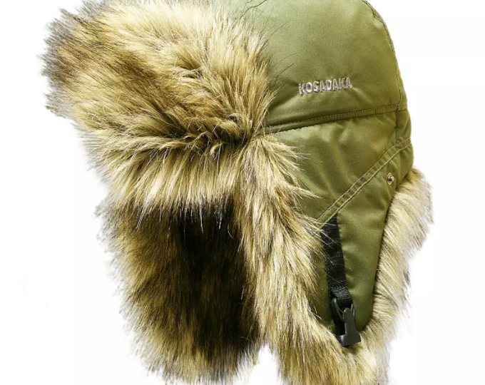 Шапка-ушанка Kosadaka Arctic (плащёвка, волк, цвет хаки) р.XL - изображение 1 