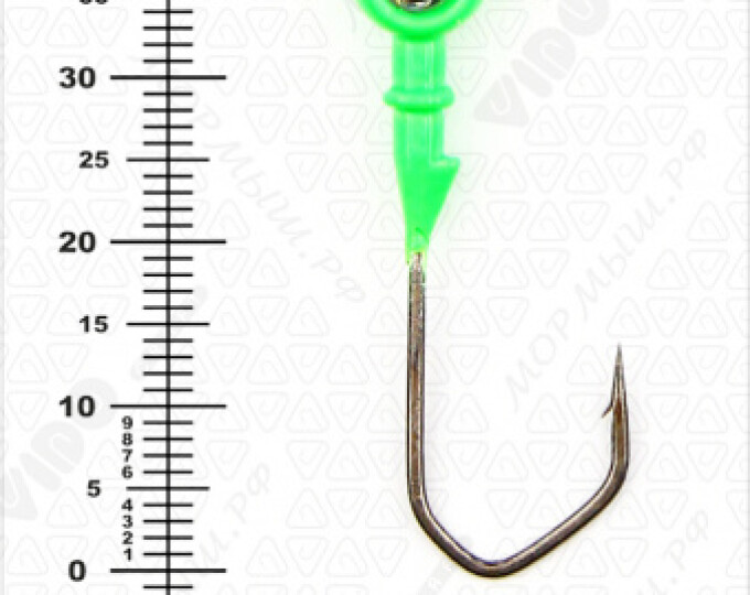 Джиг крашеный ШАР  4гр. (крючок VD-079 №1/0) (3шт.) цвет 07 (зеленый) - изображение 3