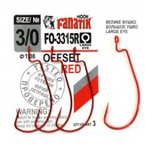 Крючок Fanatik Offset (FO-3315R) № 3/0 (3шт.)