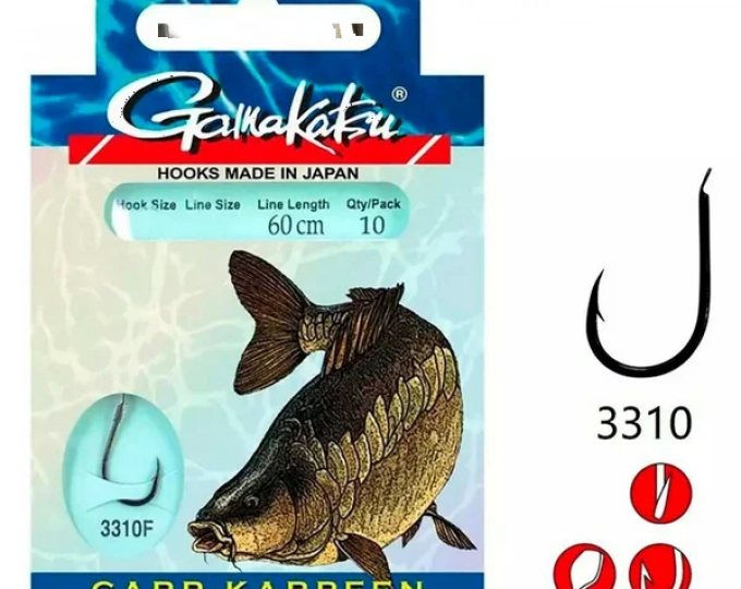 Готовый поводок Gamakatsu «Carp» №06 (60см, 0,28мм) (Hook BKS-3310F) - изображение 1 
