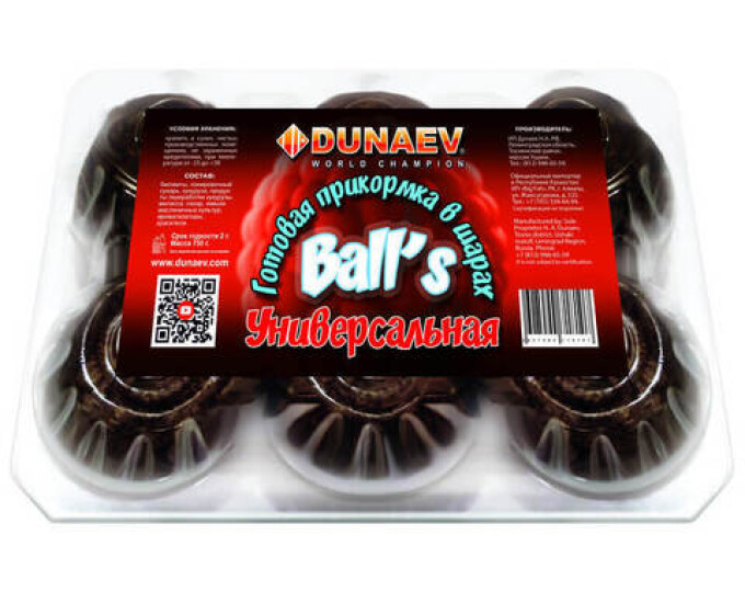Прикормка DUNAEV BALL’S 0,75кг УНИВЕРСАЛЬНАЯ - изображение 1 
