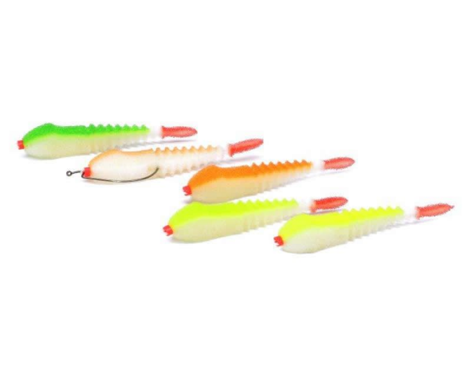 Поролоновая приманка (сменная) 3D Ex WORM 10см Fluo WOr/WOr/WGr/WLgr/WYellow под офсет №1,2,4 - изображение 1 