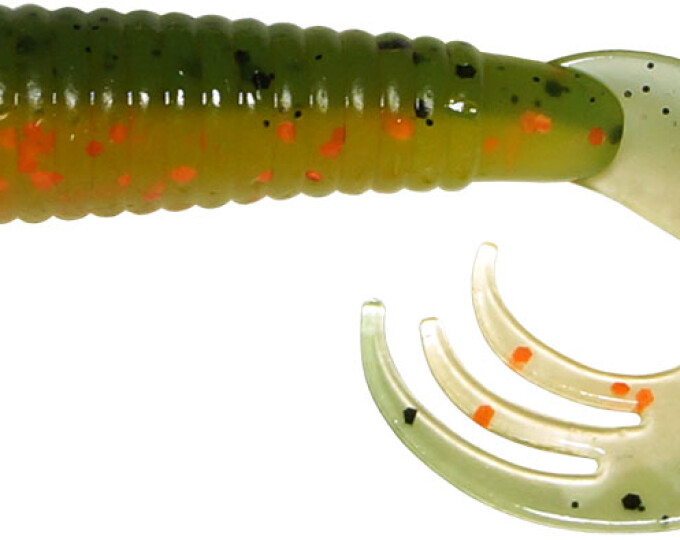 Твистер Kosadaka TRIPLE TAIL 90мм (8шт.) (с разрезным хвостом) цвет BOT - изображение 1 