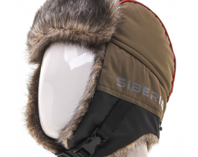 Шапка — ушанка «Siberia» (ткань Breathable, цвет Хаки/Чёрный) р.56-58 - изображение 1