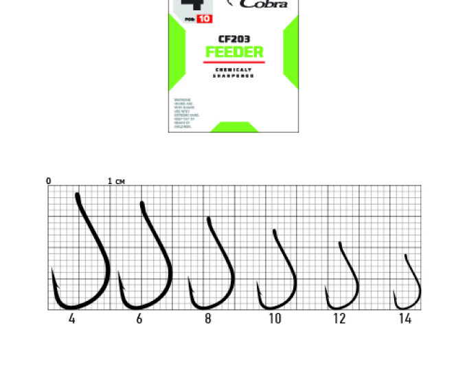 Крючки Cobra FEEDER SPECIALIST (CF203) №08 (10шт.) - изображение 1 