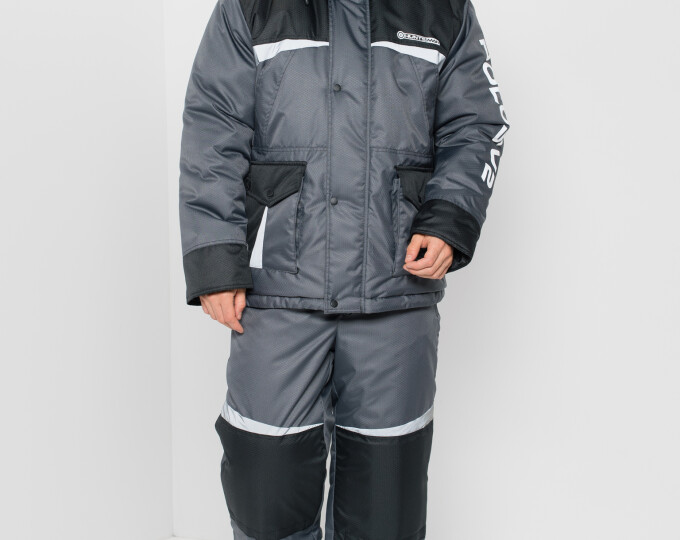 Костюм зимний «ПОЛЮС — V2» (цвет Серый/Чёрный) р.60-62 рост 170-176 - изображение 1