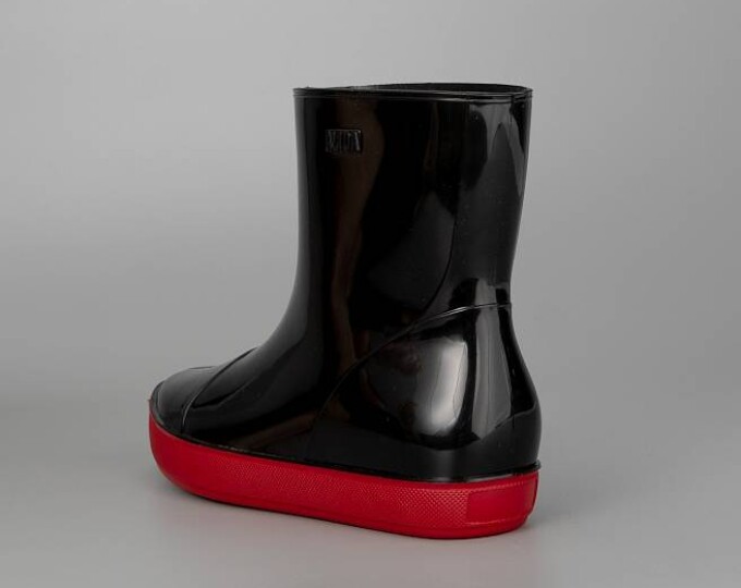 Полусапожки Nordman «Alida» (ПВХ, черные с красной подошвой, утепленные флисом) - изображение 3