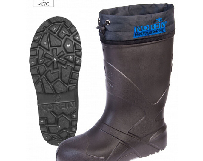 Сапоги зимние Norfin BERINGS SPIKE (с манжетами и шипами, цвет антрацит, -45C, EVA) р.44-45 - изображение 2