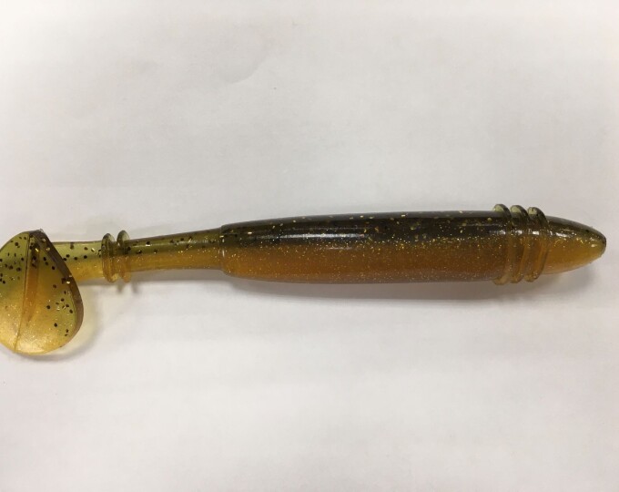 Силиконовая приманка Brown Perch «Dominator» (длина 150мм, вес 22гр.) цвет золотая-корюшка (1шт.) - изображение 1