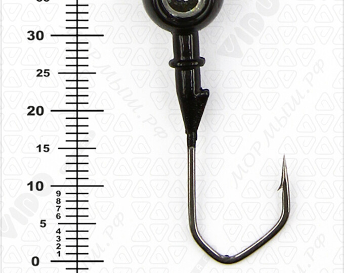 Джиг крашеный ШАР  8гр. (крючок VD-079 №1/0) (3шт.) цвет 04 (черный) - изображение 3