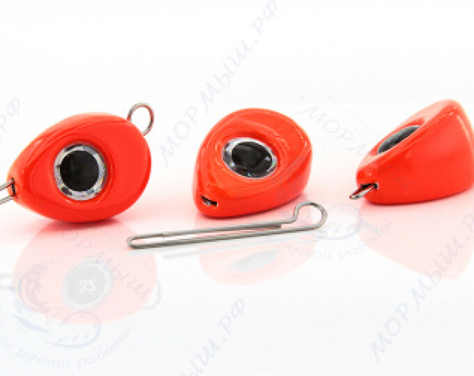 Груз крашеный САПОГ (Чебурашка разборная)  8гр. цвет 01 (красный) - изображение 1 