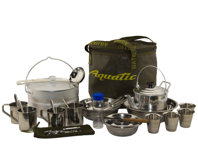 Пикниковый набор Aquatic ПН-01-4Х на 4 персоны (цвет ведра: хаки) - изображение 1 