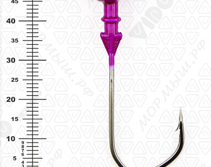 Джиг крашеный ШАР 16гр. (крючок VD-079 №4/0) (3шт.) цвет 06 (фиолетовый) - изображение 3