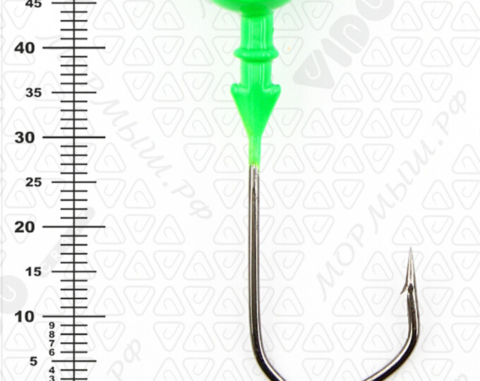 Джиг крашеный ШАР 18гр. (крючок VD-079 №4/0) (3шт.) цвет 07 (зеленый) - изображение 3