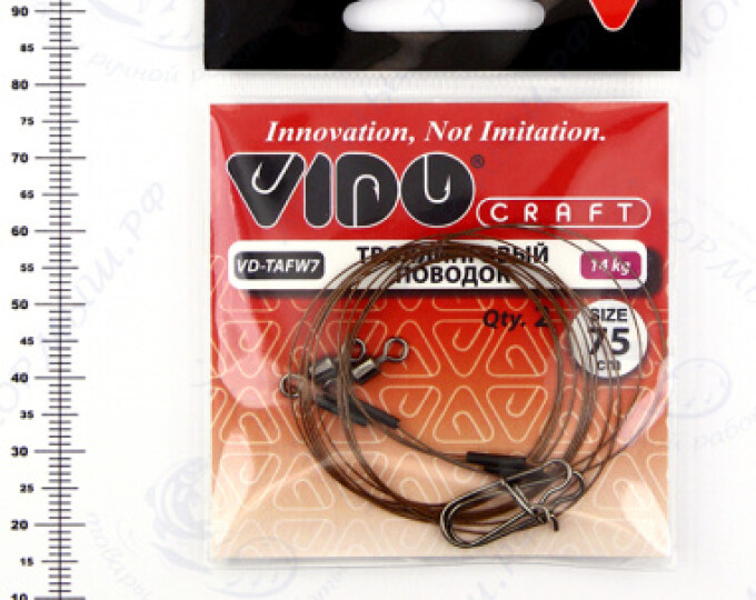 Поводок (троллинг) VD-AFW-1×7 (75см, ф0,30мм, 14кг) (2шт.) - изображение 1